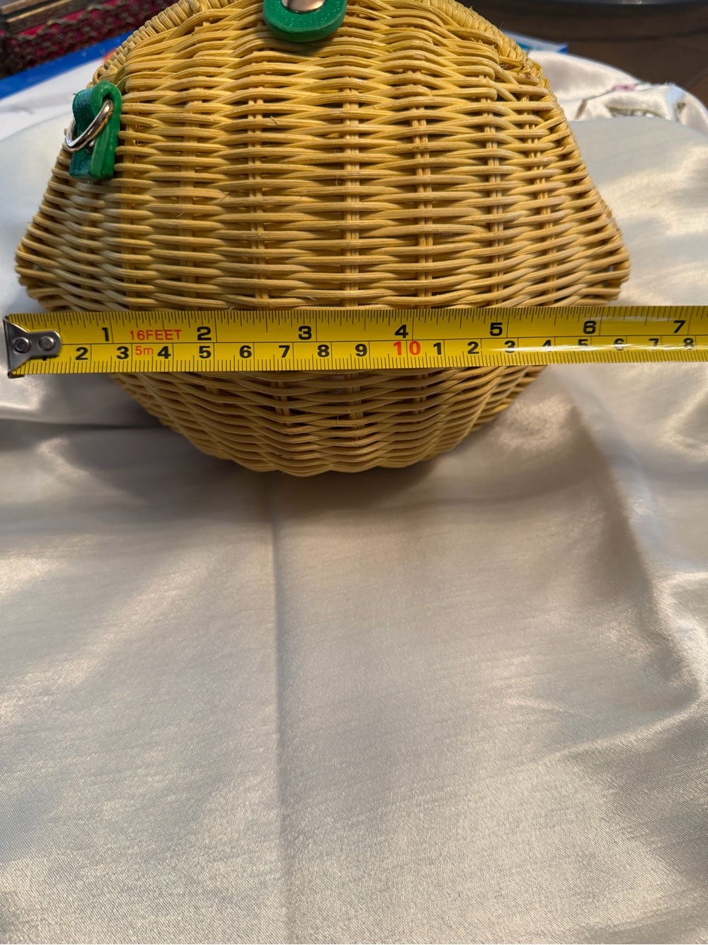 Haute Hippie Yellow Woven Mini Bag with Green Trim - Picture 7 of 11
